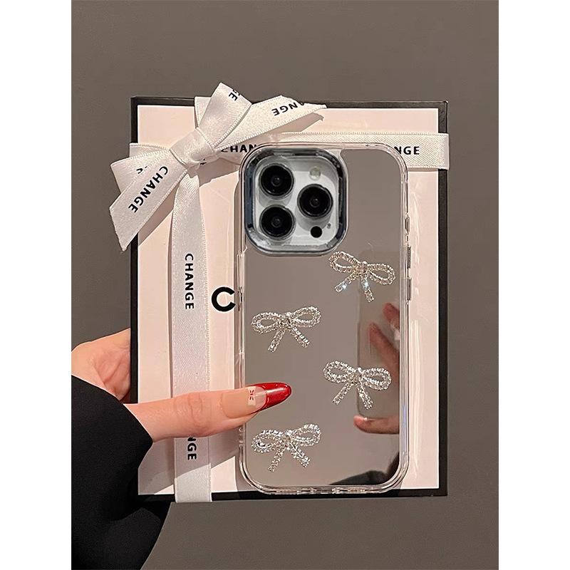 

Diamond Bow Tie Mirror Phone Case for IPhone 17, High-end and Personalized Creativity for Apple 15 Protective Case For iPhone 17Promax