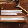 Angoily Stainless Steel Ruler Straight Edge: 3PCS Meter Stick Straight Rule Yardstick Machinist Tools for Measuring Tool Office Carpenter Metal