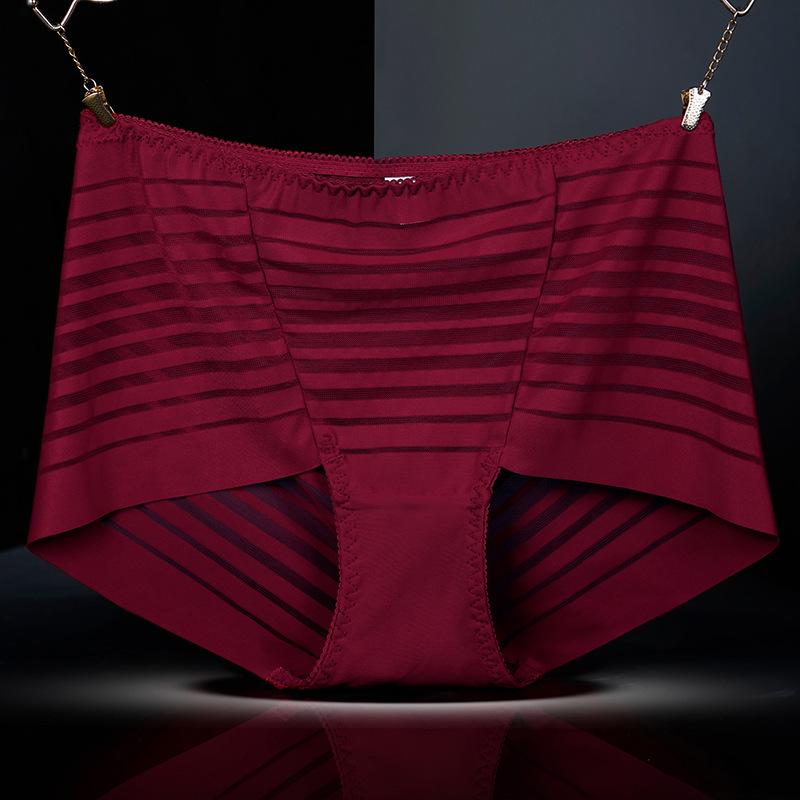 Sexy Lace Mesh Transparent Panties High Waist Women Fashion Briefs Cotton Crotch Plus Size 100kg Boyshorts Ladies Underwear
