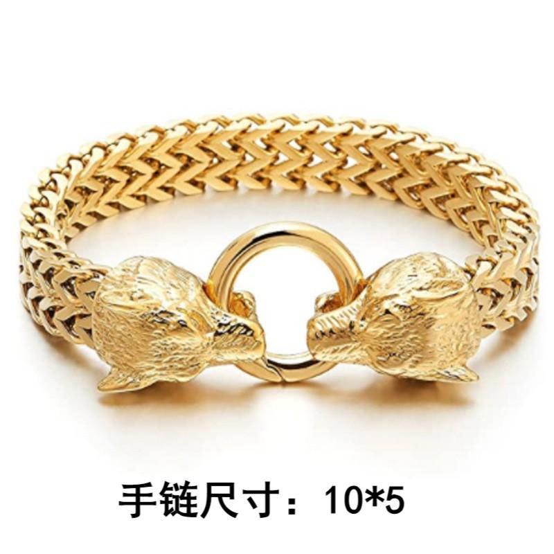 

Nordic Mythology Titanium Steel High Color Retention Bracelet Retro Personality Viking Wolf Head Bracelet Men S Hand Jewelry