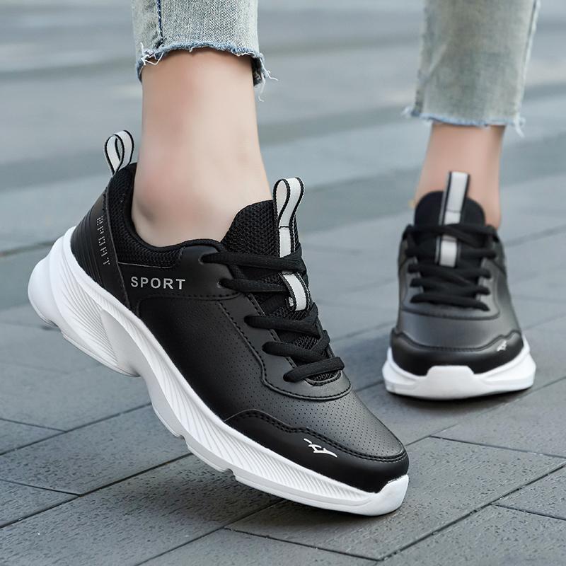 Fashion Women's Casual Shoes Breathable Walking Strap Flat Shoes Sports Tennis Women's White and Black Casual Training Shoes New 2024