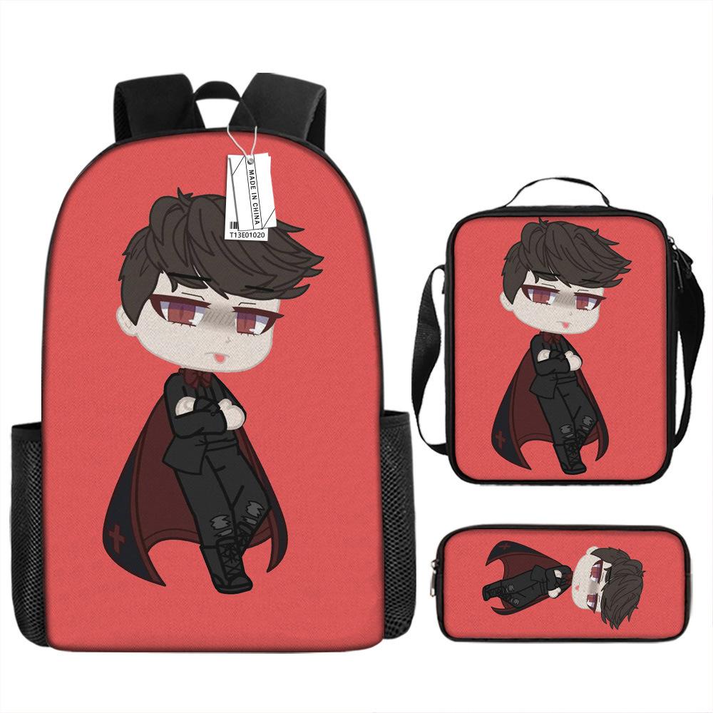 Two-dimensional Children's Schoolbag Animation Boys Backpack Satchel Pencil Case Oxford Cloth