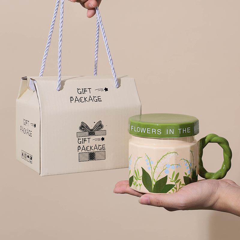 Ceramic Cup With Lid Mug High Value Water Cup Office Cup Souvenir Coffee Cup Women Breakfast Cup Men