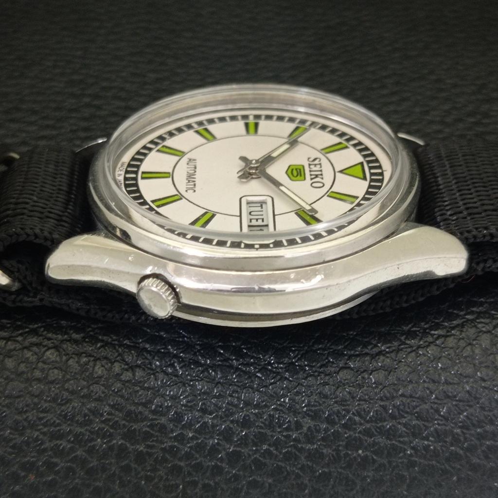 AUTOMATIC VINTAGE SEIKO 5 JAPAN 6309A MENS WHITE COLOR DIAL WATCH a702712-1