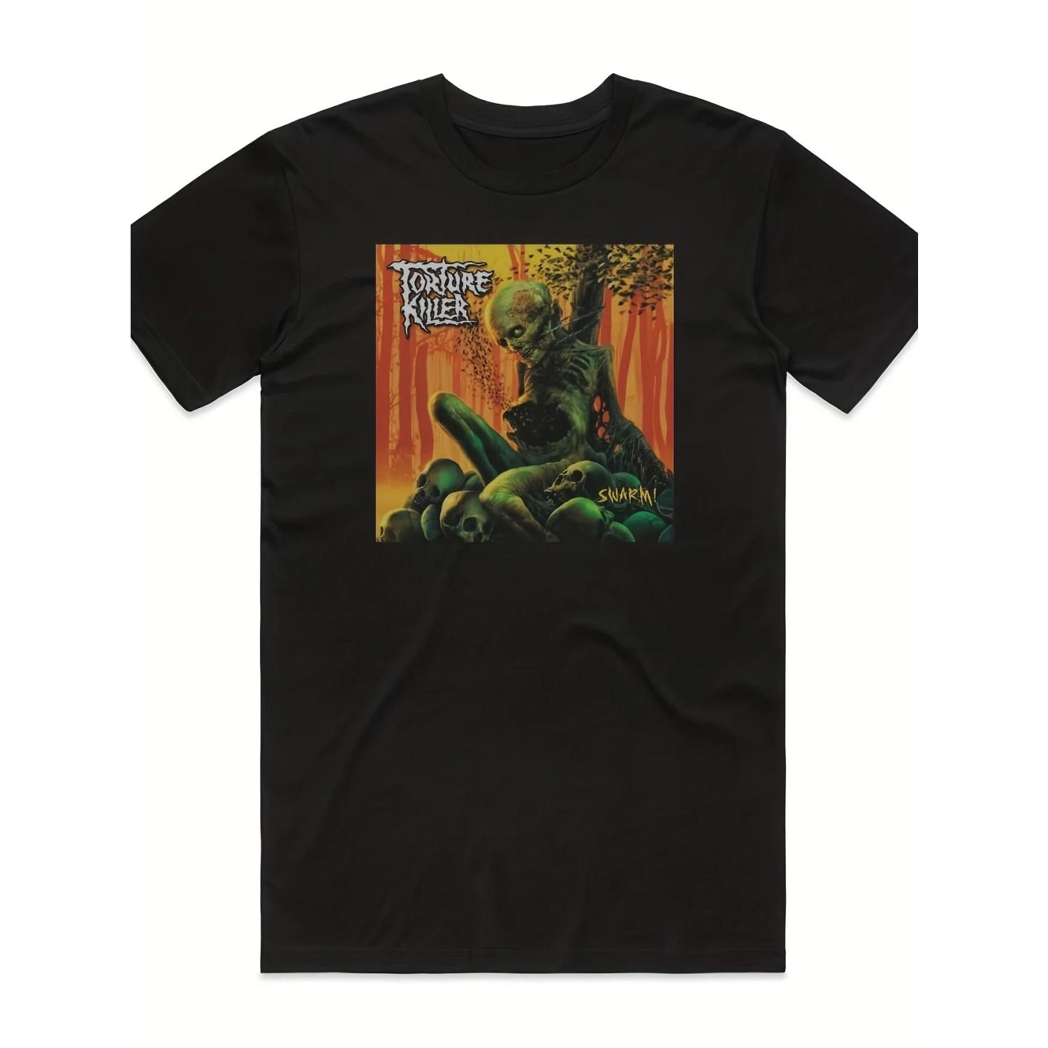 

Men s Torture Killer Bee Colony Album Cover Pattern T-shirt - Gothic Heavy Metal T-shirt Suitable for Concerts and Casual Wear S чёрный