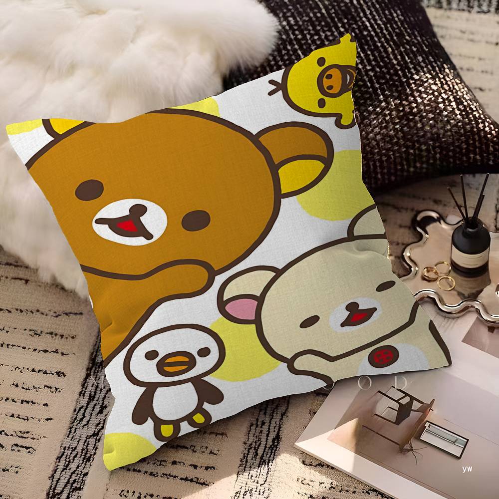 Cute Bear R-Rilakkumas Pillow Cover Sofa Cushion Cover Home Room Decoration Children Gift