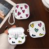 Clear Earphone Cases Cover With Hook Case For Samsung Galaxy Buds 4 Pro 2 Live 3 FE 4Pro 2Pro 3Pro Colorful Cartoon Love Heart