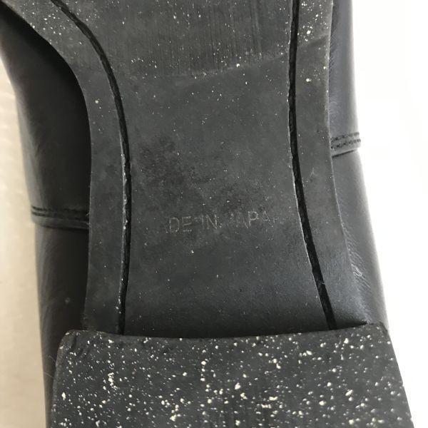 USED/Made in Japan HARE Leather Slip-On Loafers M 25.0-26.0 Men Black Driving Shoes