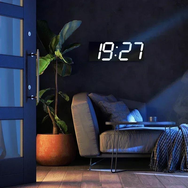 Digital Wall Clock Desk Watches Electronic Alarm Modern Home Decoration for Bedroom Decor Interior Led Table Clocks Living Room