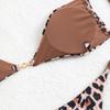 Dámská třídílná sada plavek bikiny s leopardím potiskem pro rok 2025 - Sexy, přiléhavý střih, dělený styl