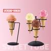 Iron Ice Cream Cone Holder Ice Cream Stands Ice Cream Rack with Base Display Snow Cones Sushi Hand Rolls Popcorn Candies