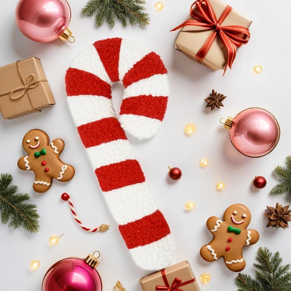 New Candy Cane Pillow 3D Candy Plush Pillow Pillow Creative Christmas Decoration Decorative Candy Pillow Chair Cushion