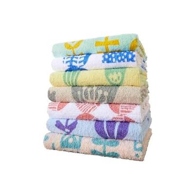 Kosugizen Face Towel, Everyday Print Towel, Scandinavian Style, 7 Colors (7 Patterns), 1 Piece Each, 34 X 80cm, Thin Type, Easy To Dry, Great Value