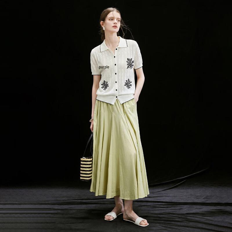 Tencel Linen Blend Jacquard Knit Polo Shirt