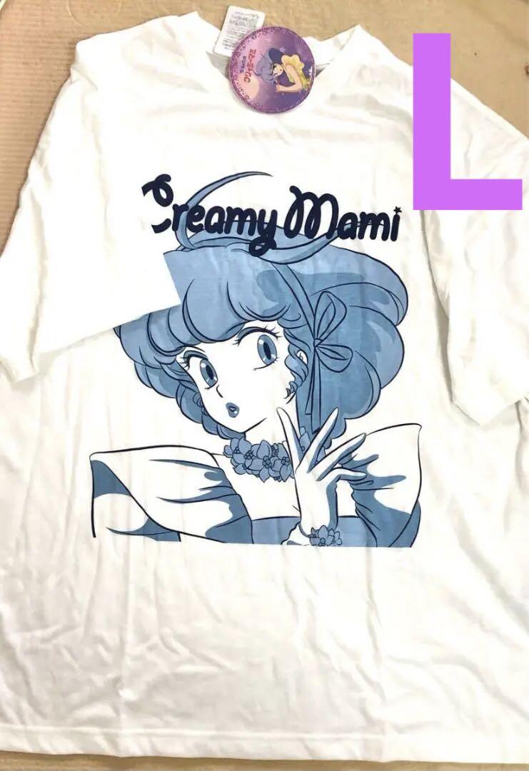 

[USED] Magical Angel Creamy Mami Illustration Short Sleeve T-Shirt White x Blue L Size
