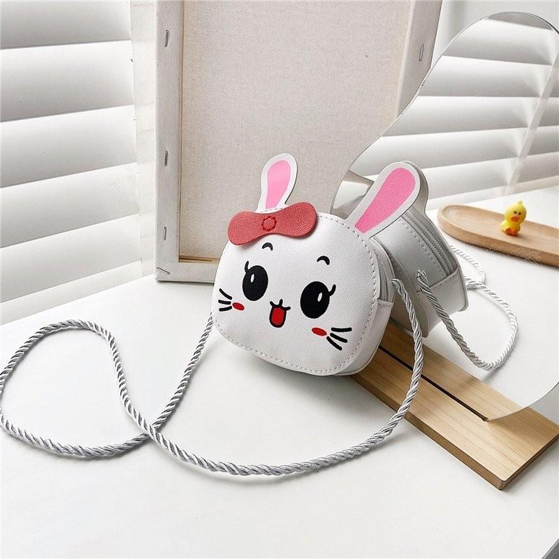 Bow Polyester Bunny Cute Childlike Cartoon Slung Shoulder Bag Is Light Super