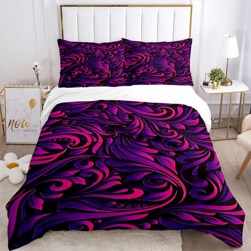3pcs Floral Patterns Bedding Set, Includes Without Pillow Inserts, Soft Comfortable Bedding Set,All-Season Use a0924046