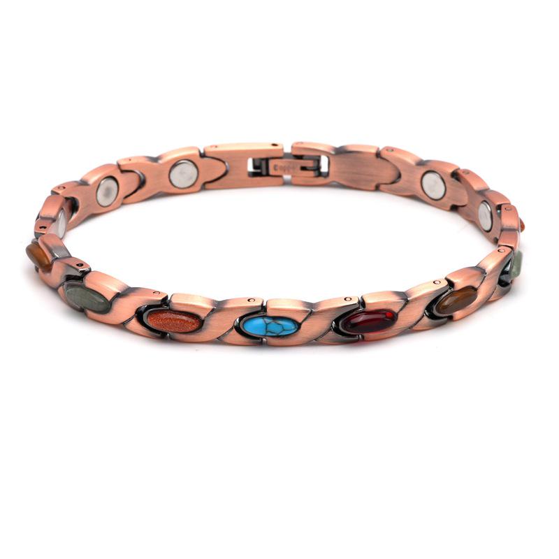 Bracelet Magnétique Coloré Turquoise et Cuivre pour Femmes - Hypoallergénique et Tendance