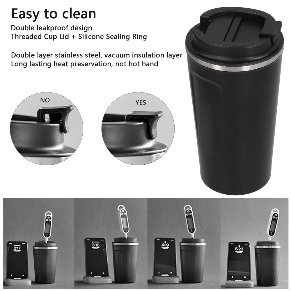 Reusable Double Wall Coffee Cup Stainless Steel Leak Proof Vacuum Cup Portable Coffee Mug Hot Drinks