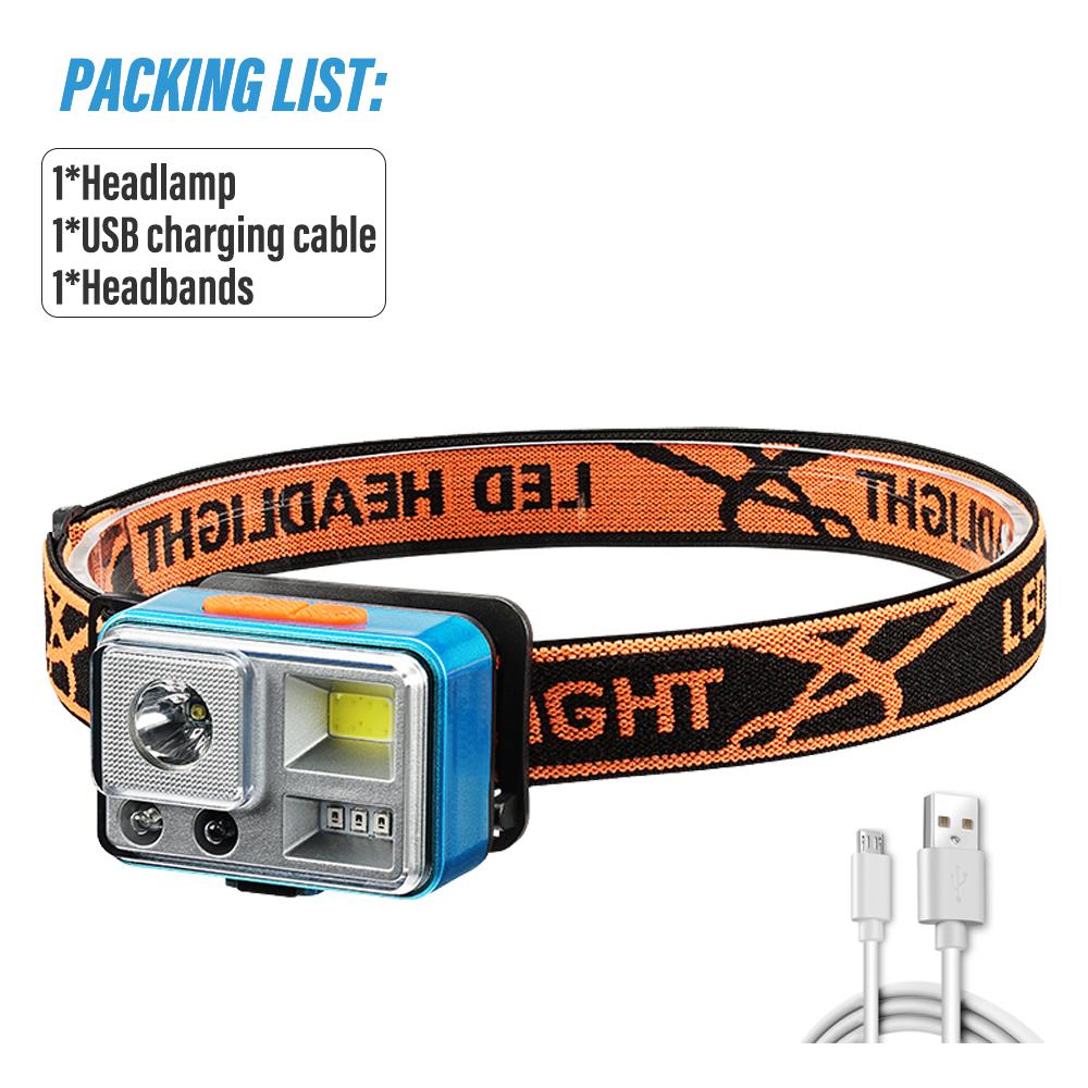 

Супер яркий светодиодный налобный фонарь для рыбалки, перезаряжаемый фонарик высокой мощности, кемпинговый фонарь с интеллектуальным датчиком, долгий срок службы