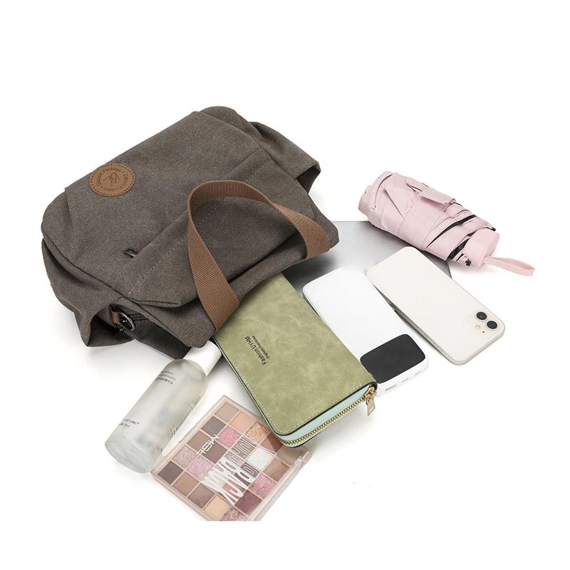 Multi-Compartment Canvas Bag Women's Bag Shoulder Bag Crossbody Bag Mother Bag