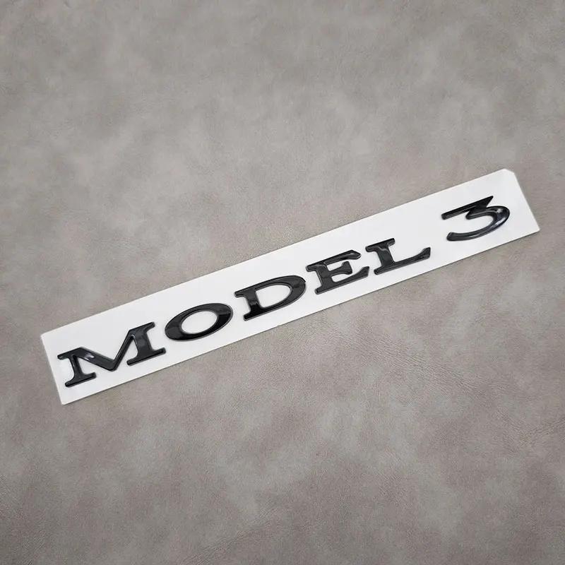 3D ABS Black Model 3 Letters Logo Car Rear Trunk Badge Sticker For Tesla Model 3 X S Y Auto Decal Accessories