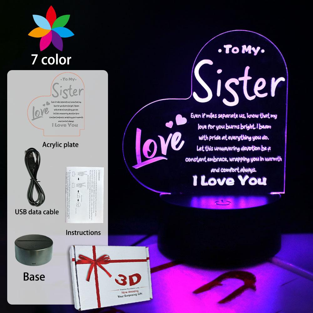 

Ночник-сердце Мой лучший друг Светодиодная лампа Сенсорный пульт Дкор комнаты с вдохновляющей цитатой Питание от USB/батареек Подарки для дружбы МАМЕ