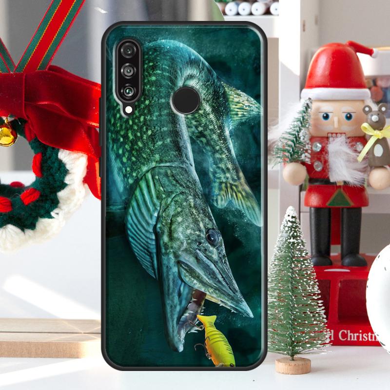 Pike Fish Fishing Bait For Huawei Nova 12i 11i 8i 12s Y73 Y72 Y61 Y91 Y90 Y70 Y60 9 10 SE P60 Pro P30 P40 Lite Case