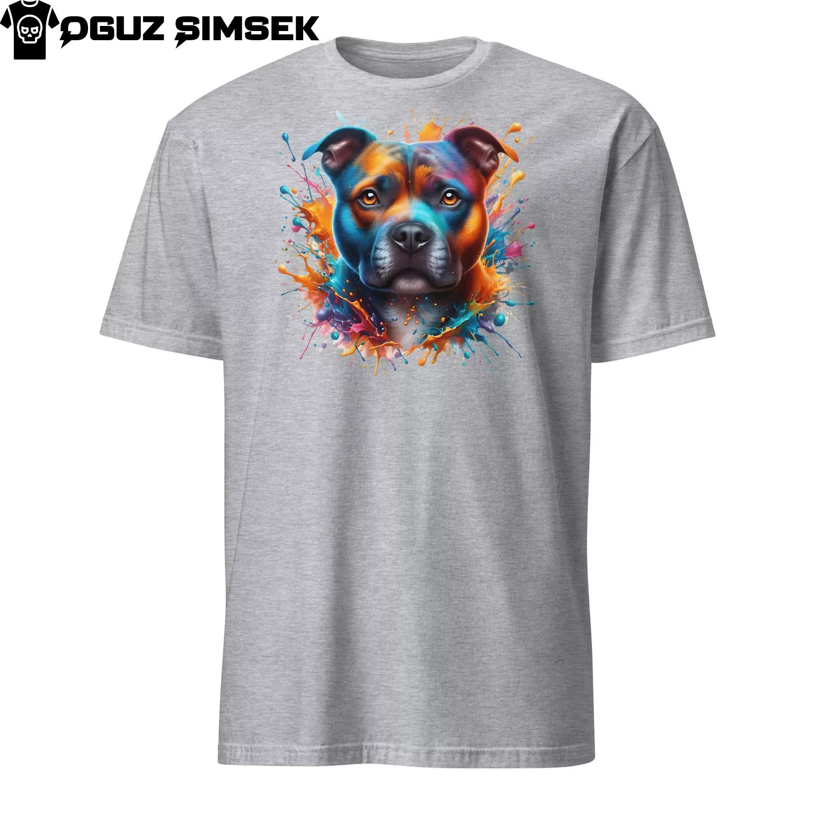 Vibrant Staffordshire Bull Terrier Unisex T-Shirt Mens Womens Tees Top | Colorful Dog Graphic Tee S