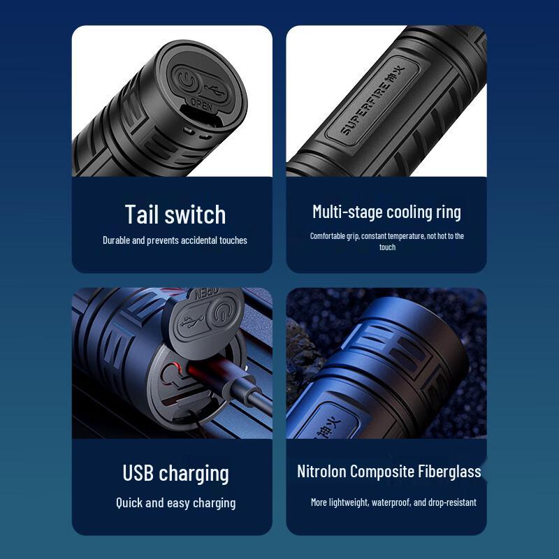 SupFire S33-AX Portable Rechargeable LED Flashlight