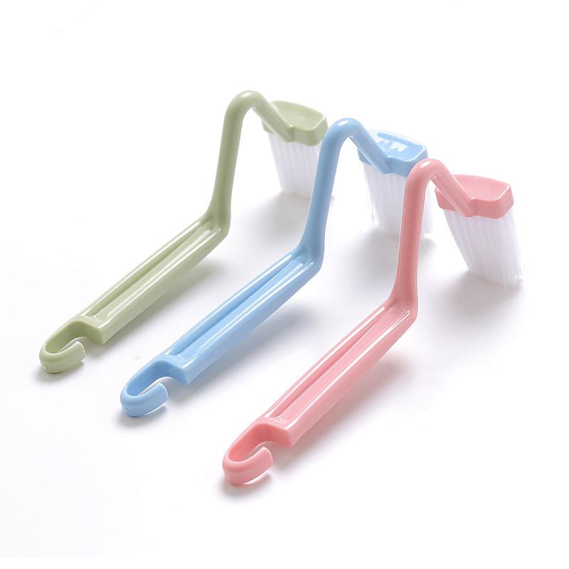 Portable Toilet Brush Scrubber V-type Cleaner Clean Brush Bent Bowl Handle