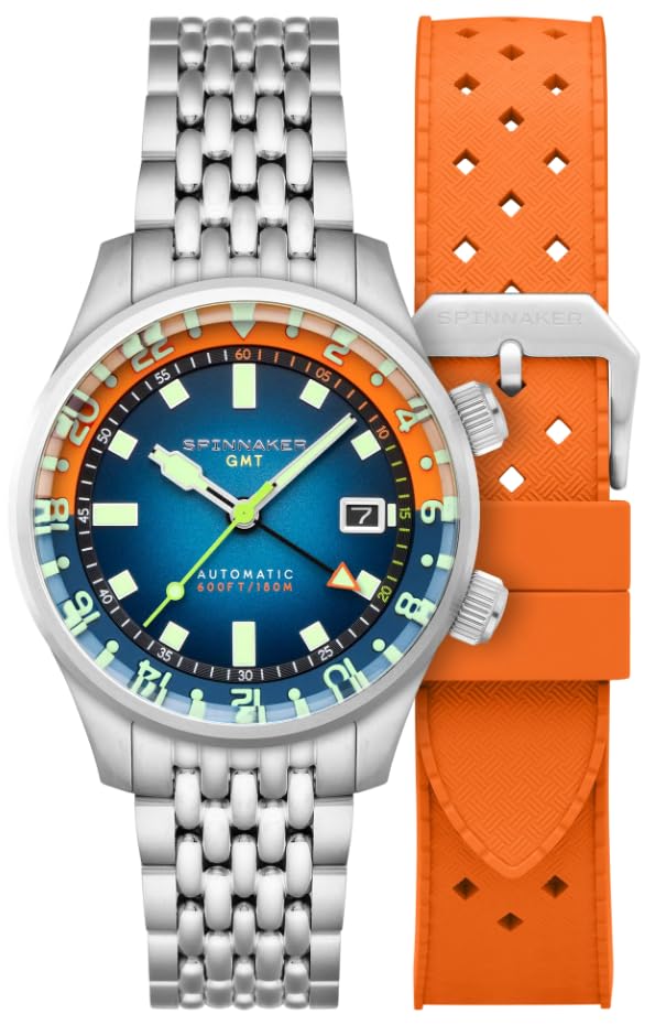 

Bradner GMT Automatic Automatic 18 ATM Water Sapphire Blue [SPINNAKER] Watch, Winding, Resistant, Crystal, Dial, SP-5121-AA, Men s [Used] синій