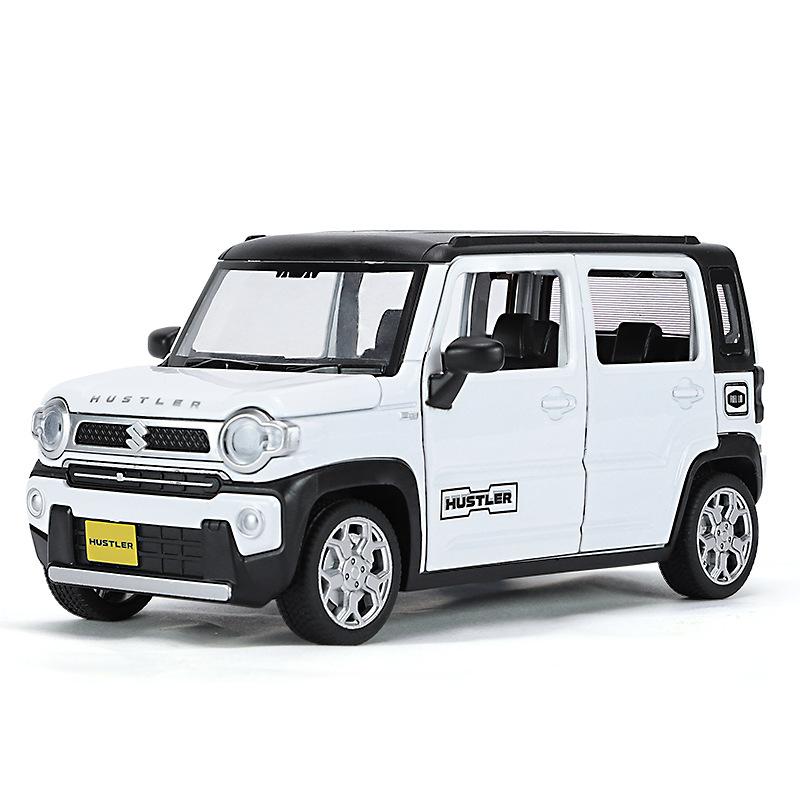 1/22 Suzuki Hustler SUV Alloy Car Model Sound and Light Pull Back Children's Toy Collectibles Birthday Gift