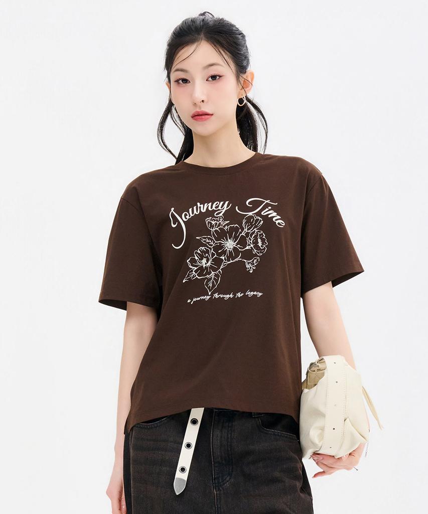 CHASECULT Women'S Cool Flower Graphic Short Sleeve T-Shirt-Fcrg5872E08