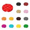 50pcs 60474 Plate Round 4 X 4 with Pin Hole Bricks Toys For Technical Buildings Blocks Compatible Assembles Particles Kids DIY M