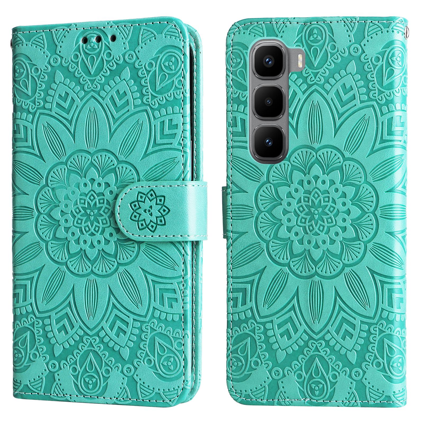 

For Infinix Hot 60 Pro+ 4G Case Sunflower Imprint Leather Wallet Phone Cover B