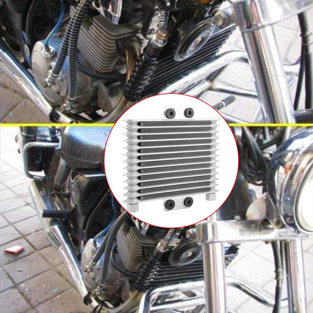 13řadý univerzální chladič motorového oleje pro motocykl, chladicí radiátor, náhrada 125 250CC, stříbrný