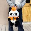 Police Panda Plush Backpack With Cartoon Pattern Adjustable Shoulder Bag Straps