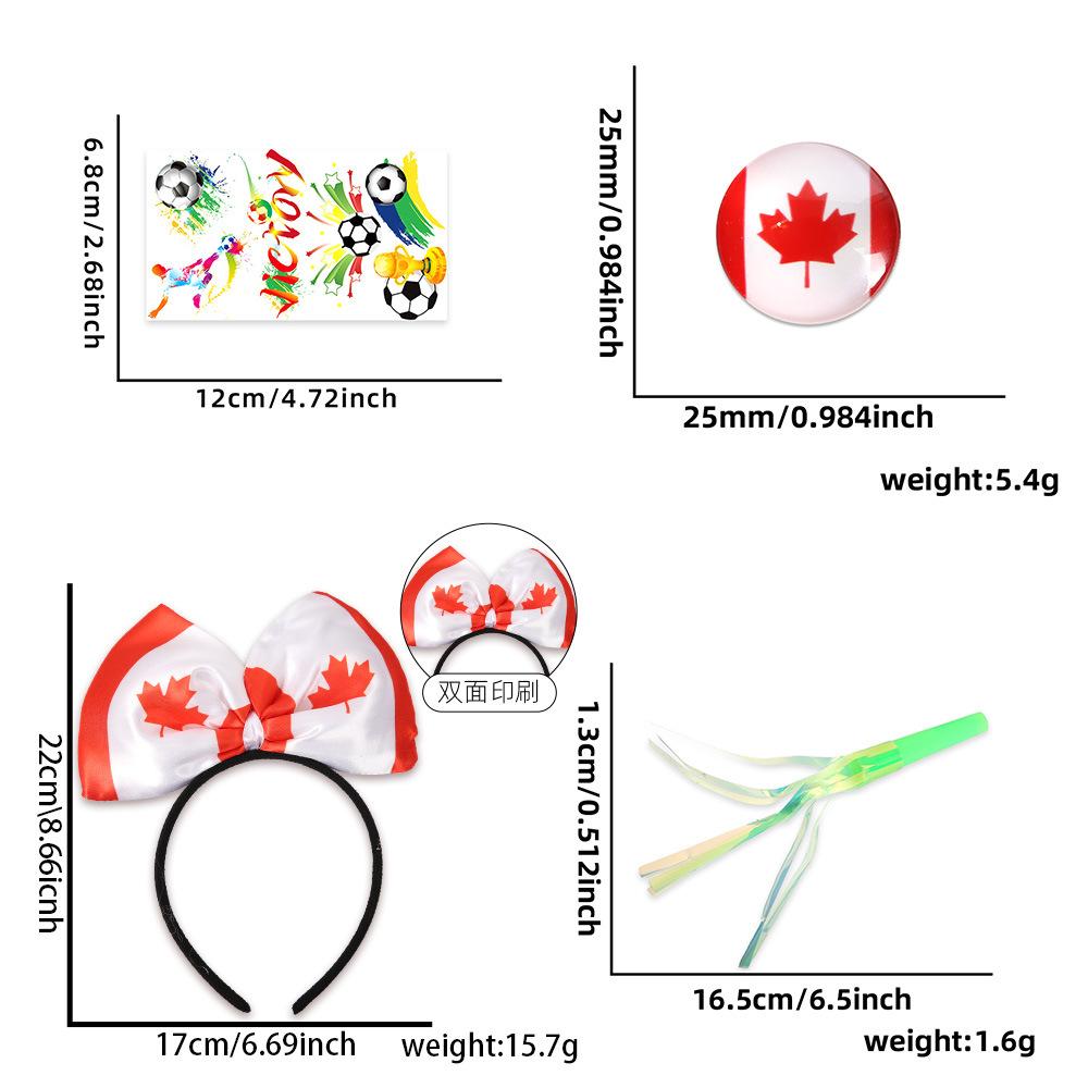 World Football Match Cheer Set, Multi-Country Flag Headband & Badge, Fans Cheering Accessories