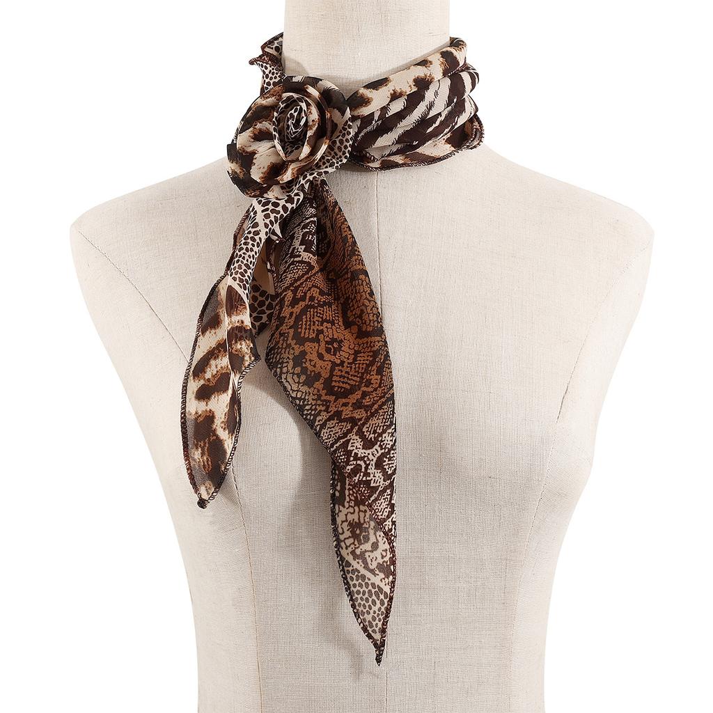 New Long Scarf High Grade Leopard Print Polka Dot Rose Fashion All Match Scarf Neck Decoration