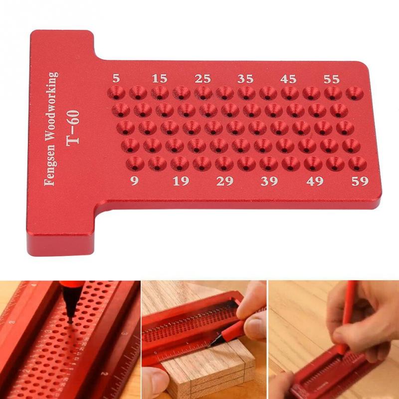Woodworking Scriber Gauge Aluminum Alloy Hole Ruler Carpenter Measuring Tool for Woodworking and DIY Amateurs T-type Scriber Woodworking Scriber Gauge Aluminum Alloy Hole Ruler Carpenter Measuring Tool for Woodworking and DIY Amateurs T-type Scriber
