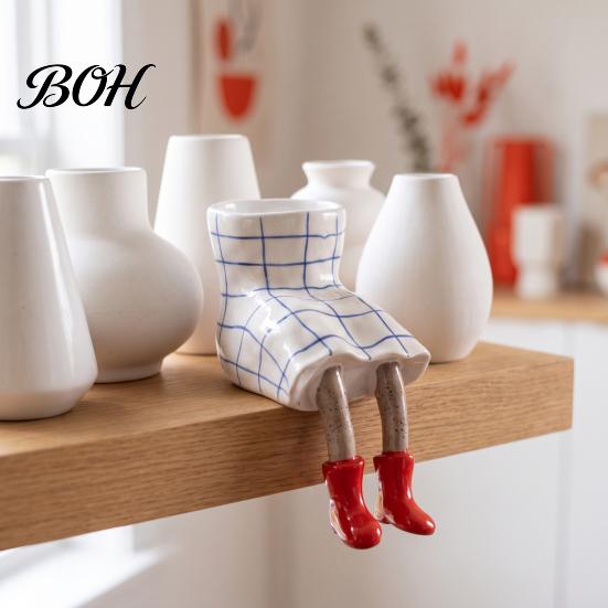 Künstlerische Heimdeko Pflanzenhalter Sitzende menschenförmige Harz-Pflanzgefäß, Kreativer Blumentopf mit Beinen, Beiner Pflanzgefäß für Innenbereich Einweihungsgeschenk