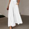 Womens Wide Leg Trousers Summer Culottes Elastic High Waist Flowy Palazzo Trousers Loose Flared Pants with Pockets