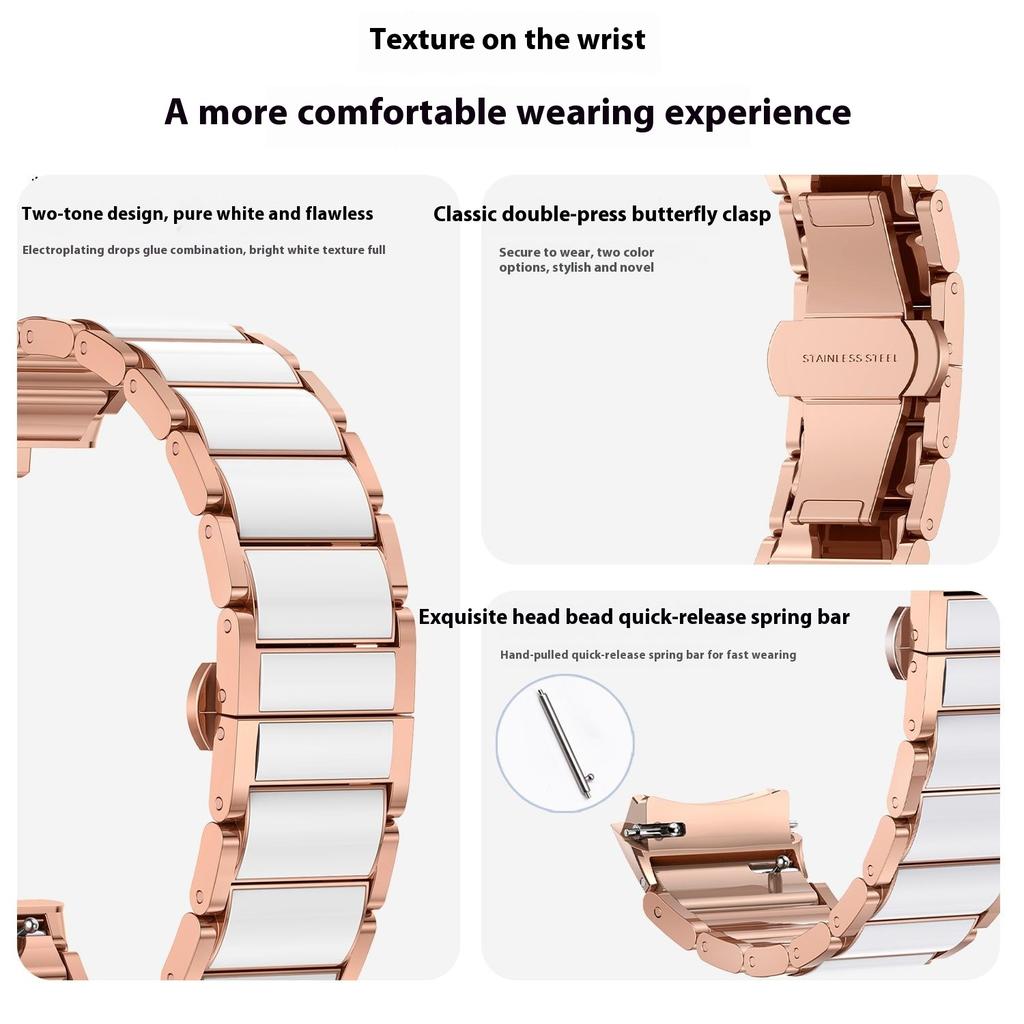 Pro Huawei Watch 5 42mm Řemínek k hodinkám Motýlková spona Pryskyřice Slitina zinku Keramický vzhled Řemínek