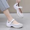 Fashion GKTINOO Women Platform Sandals Genuine Leather Comfy Flats Comfortable Ladies Casual Shoes Mom Sneakers Hollow Female Sandals