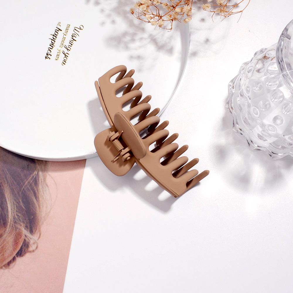 Koreanische Neutral Kaffee Große Klaue Clips für Dickes Haar Zubehör Frauen Kopfschmuck Ins Mode Kunststoff Fang Krabben Haarnadeln Geschenke