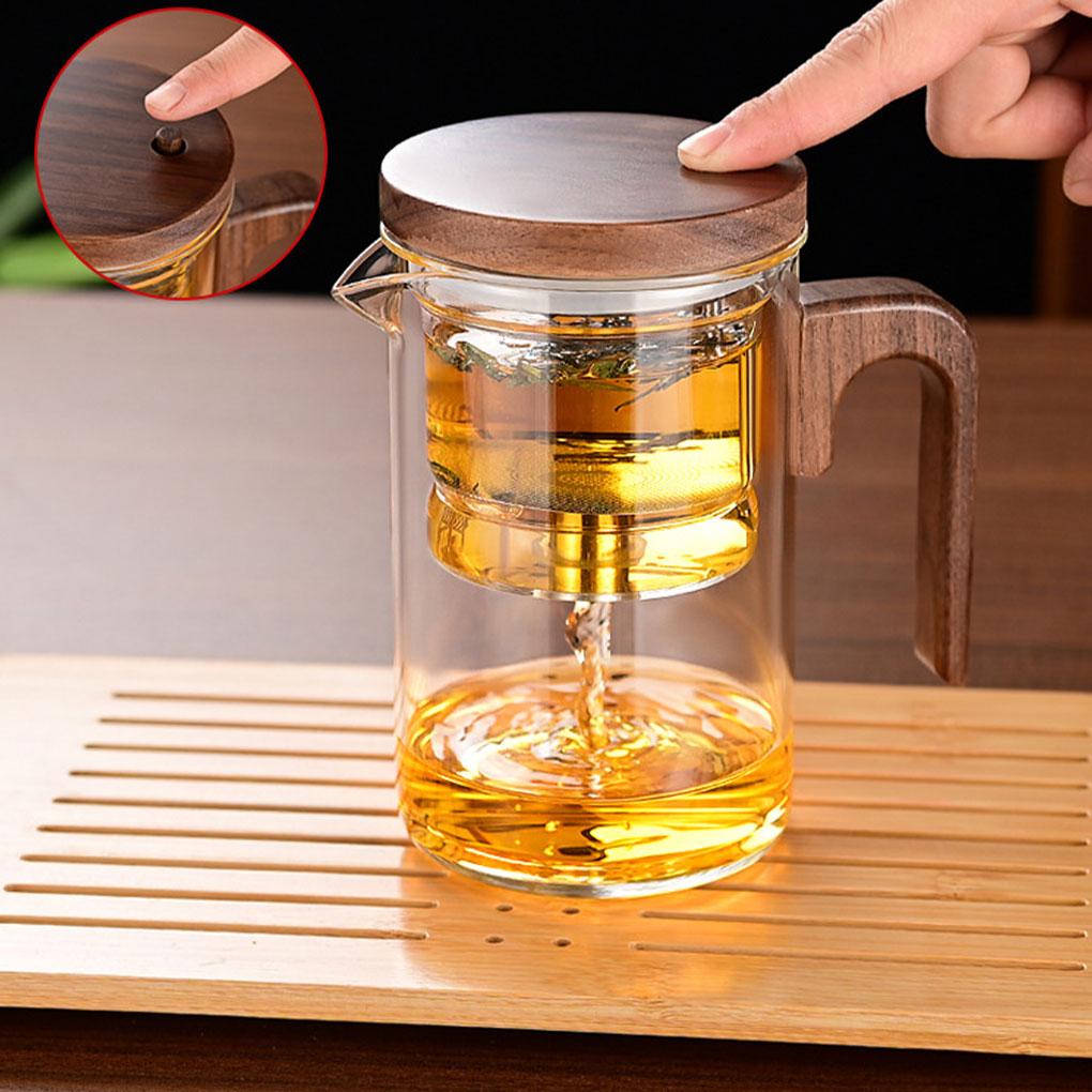 Teekanne aus Glas mit großem Fassungsvermögen und Teefilter aus Edelstahl Einfache und modische Teezubereitung