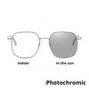 Photochromic Retro Gold-Rimmed Myopia Glasses Large Square Frame Anti-Blue Light Luxury Brand Designer Popular Metal Eyeglasses