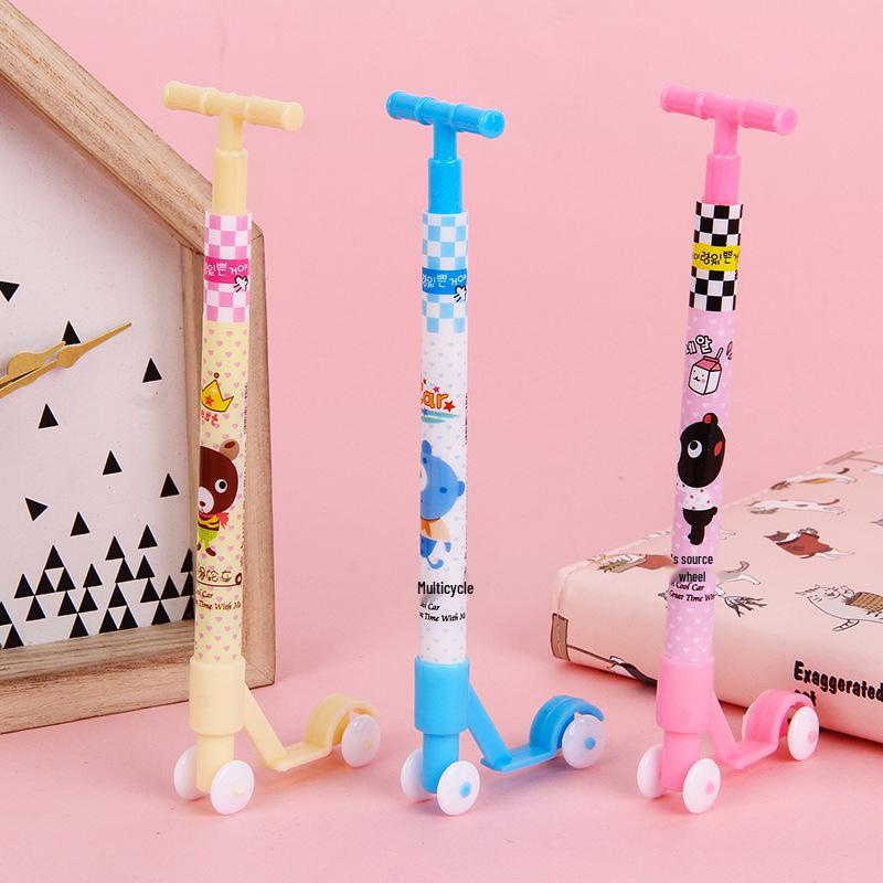 

Creative Student Stationery: Cute Cartoon Scooter Ballpoint Pen for Prizes or Gifts Bullet Shape 0.7
