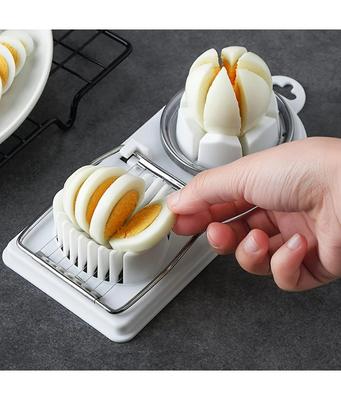 Multifunctional PP Base Egg Cutter 2-in-1 Stainless Steel Wire Pull Egg Cutter for Hanging High-quality Kitchen Accessory Tools